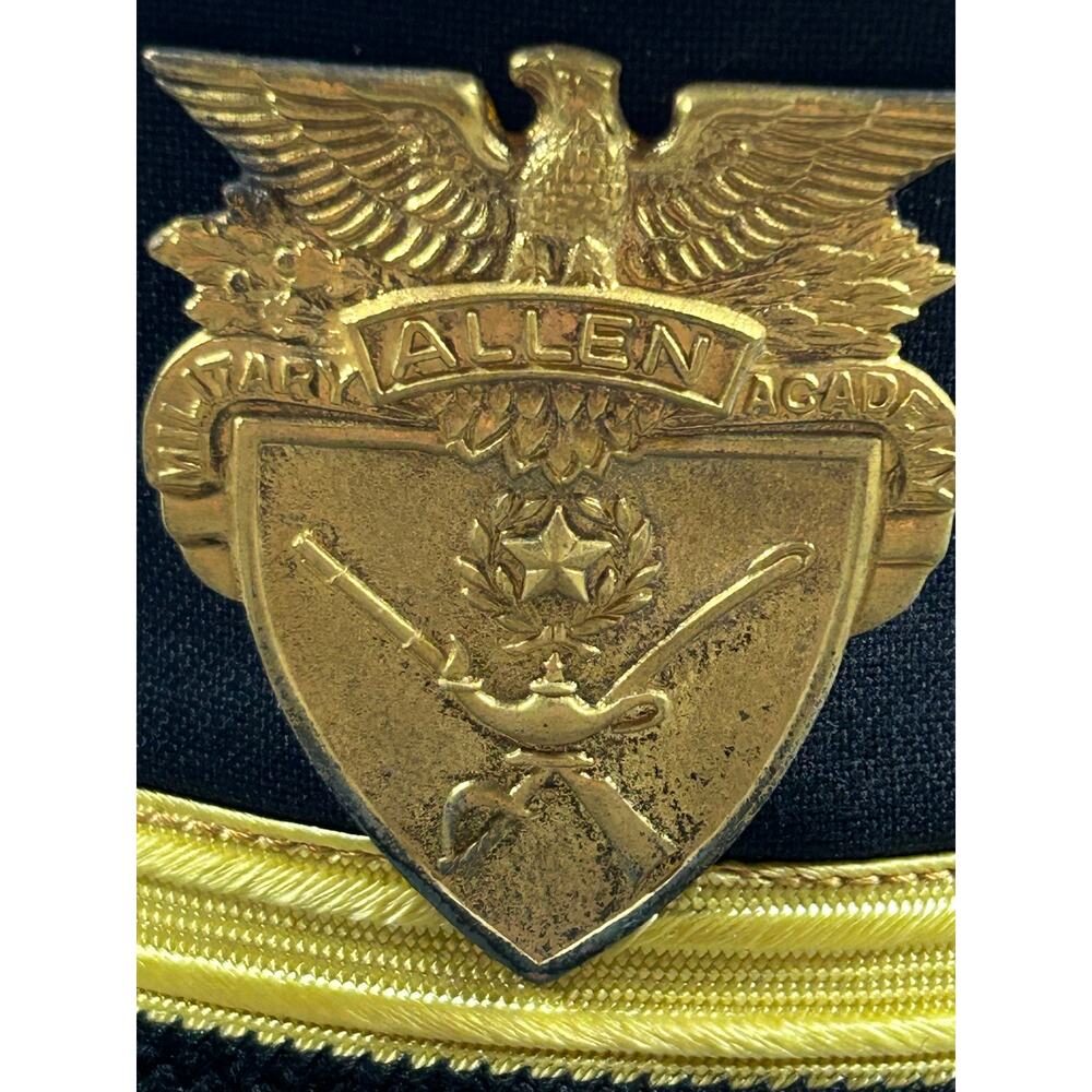 Vintage 1970s Allen Military Academy Cadet Dress Uniform Hat Cap Lee Uniform - Picture 3 of 9